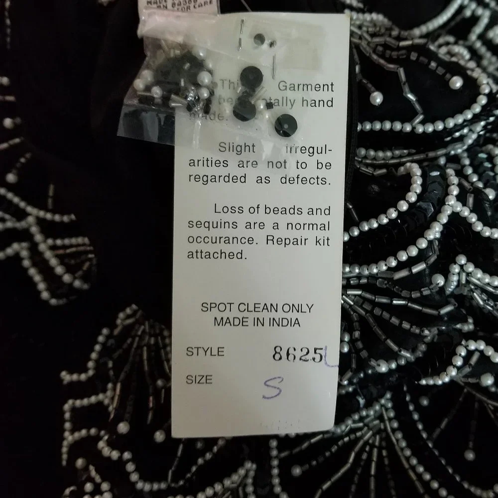 NWT Vintage Silk Beaded Gown - Small - Picture 7 of 8